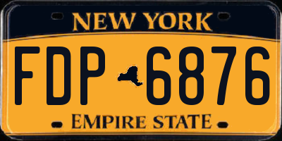 NY license plate FDP6876