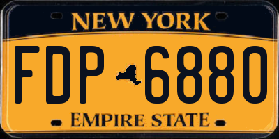 NY license plate FDP6880