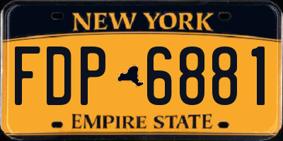 NY license plate FDP6881