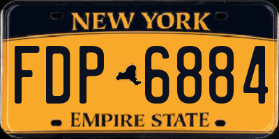 NY license plate FDP6884