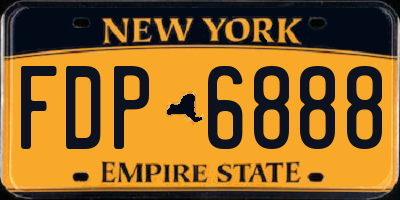 NY license plate FDP6888