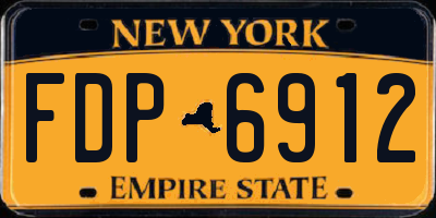 NY license plate FDP6912