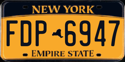 NY license plate FDP6947