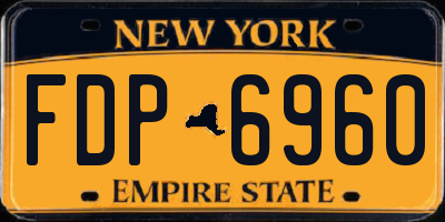 NY license plate FDP6960