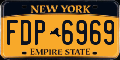 NY license plate FDP6969