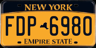 NY license plate FDP6980