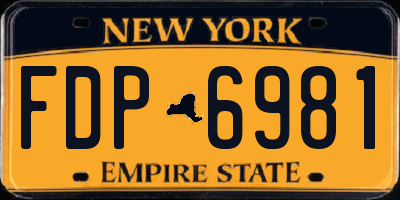 NY license plate FDP6981