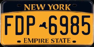 NY license plate FDP6985