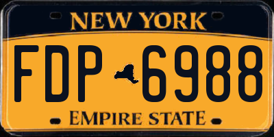 NY license plate FDP6988