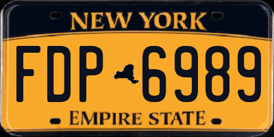NY license plate FDP6989