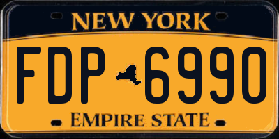 NY license plate FDP6990