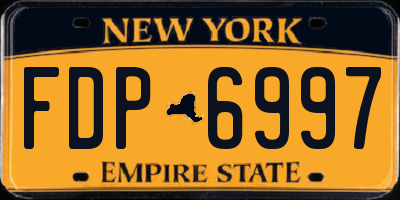 NY license plate FDP6997