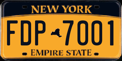 NY license plate FDP7001