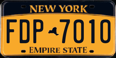 NY license plate FDP7010