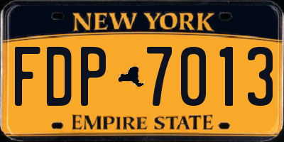 NY license plate FDP7013