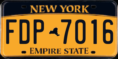 NY license plate FDP7016
