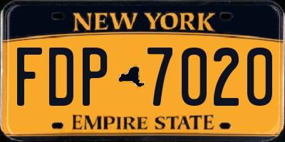 NY license plate FDP7020