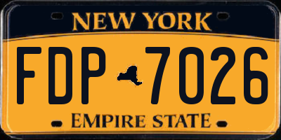 NY license plate FDP7026