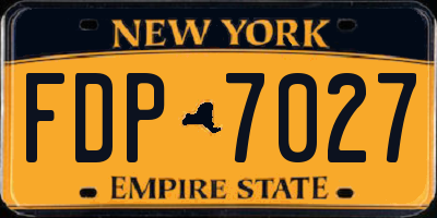 NY license plate FDP7027