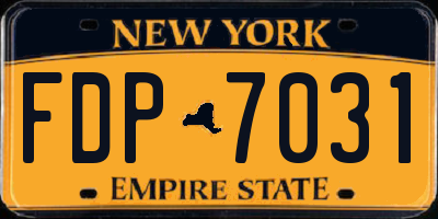 NY license plate FDP7031
