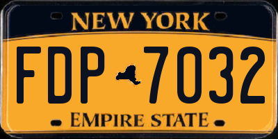 NY license plate FDP7032