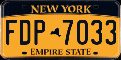 NY license plate FDP7033