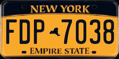 NY license plate FDP7038