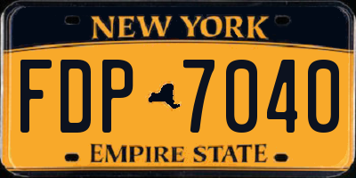 NY license plate FDP7040