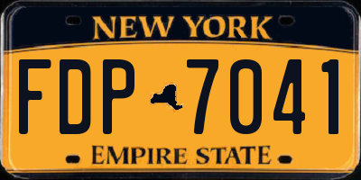 NY license plate FDP7041