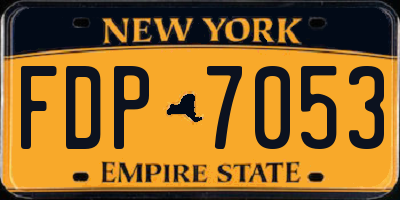 NY license plate FDP7053