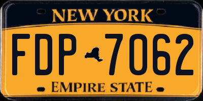 NY license plate FDP7062