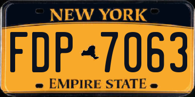 NY license plate FDP7063