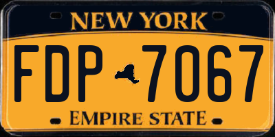 NY license plate FDP7067
