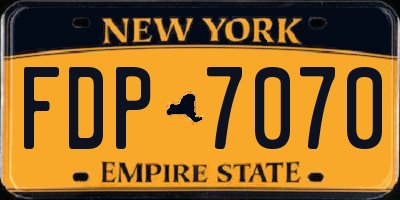 NY license plate FDP7070