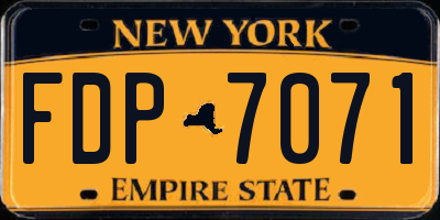 NY license plate FDP7071