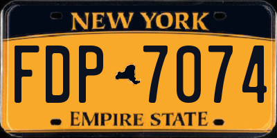NY license plate FDP7074