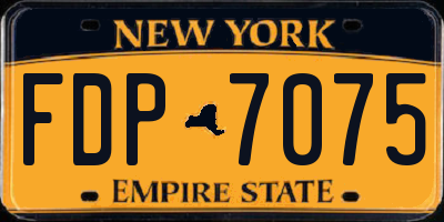 NY license plate FDP7075