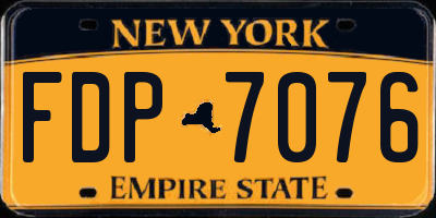 NY license plate FDP7076