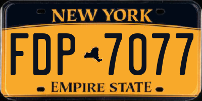 NY license plate FDP7077
