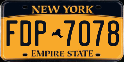 NY license plate FDP7078