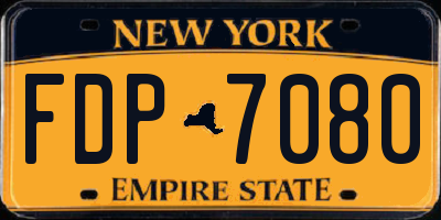 NY license plate FDP7080