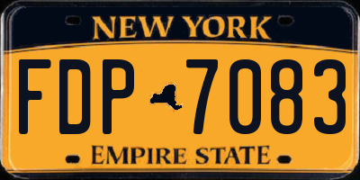 NY license plate FDP7083