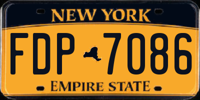 NY license plate FDP7086