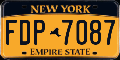 NY license plate FDP7087