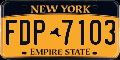 NY license plate FDP7103