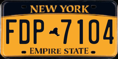 NY license plate FDP7104