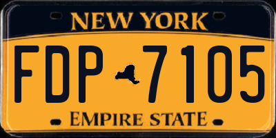 NY license plate FDP7105