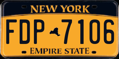 NY license plate FDP7106