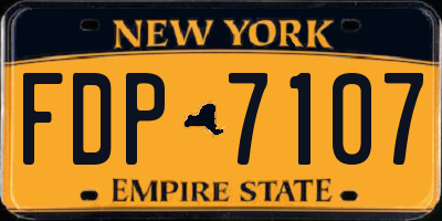 NY license plate FDP7107