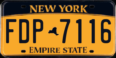 NY license plate FDP7116